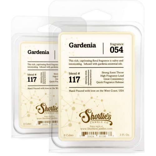 Shortie's Candle Company Pure Gardenia Wax Melts Multi Pack - Formula 117-2 Highly Scented 3 Oz. Bars - Made with Essential & Natural Oils - Flower & Floral Warmer Wax Cubes