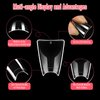 NOVO OVO 550 pcs Transparent Clear Crystal Duck Feet Style Flare Nail Tips Y2K Vibe Half Cover C Curve Wide French False Nail Extension Tips Acrylic Nail 11 Sizes Bag Packaging for Art Salon