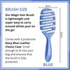 Magic Hair Brush Blue | Professional Flexible Vented Hair Brush For Detangling | Blue Detangler Brush And Blue Traveling Case Use As A Blowout Brush Styling Brush Or Wet/Dry Brush
