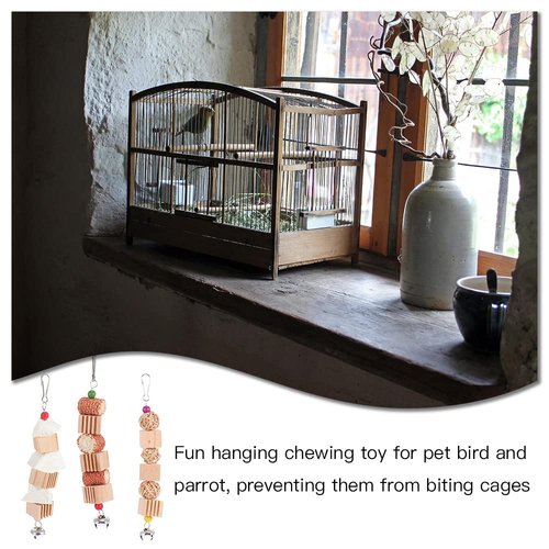 NingMengXYRHZB Parrot Chewing Toy Natural Bird Cage Ornament Durable Bird Chewing Stick for Parrot Parakeets, Cockatiels, Conures, Finches, Budgie, Macaws, Parrots, Love Birds(Random Color)