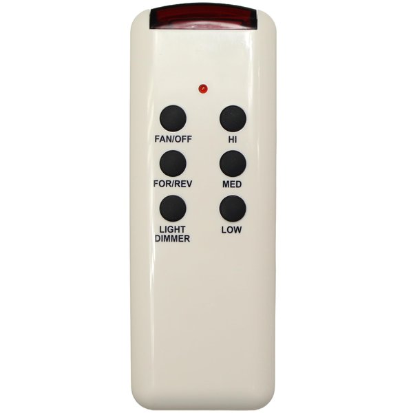 CHQ8BT7053T Ceiling Fan Remote Control 5 DIP Switches, 3 Speeds + Off Position, Reversing, Light Control & Dimmer