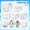 19 Pcs Arctic Animals Figurines Set Includes 9 Polar Animals Figurines 6 Mini Pine Trees 1 Foam Boards 1 Fake Snow Blanket 2 Blue Tissue Paper