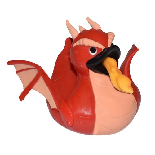 Wild Republic Rubber Ducks, Bath Toys, Kids Gifts, Pool Toys, Water Toys, Red Dragon, 4"