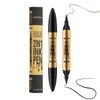 Waterproof Microblading Eyebrow Pen 2-in-1 Long Lasting 4 Tipped Precise Brow Pencil Eyeliner for Natural Looking (02# Dark Brown)