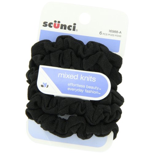 Scunci Effortless Beauty Mini Slinky Black Twisters, 12-Count by Scunci