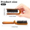 2 Pack Folding Hair Brush, Travel Size Brush with Natural Boar Bristles and Nylon Pins Collapsable Small Hair Brush Mini Compact Brush for Hair Restore Shine and Smoothing Detangling