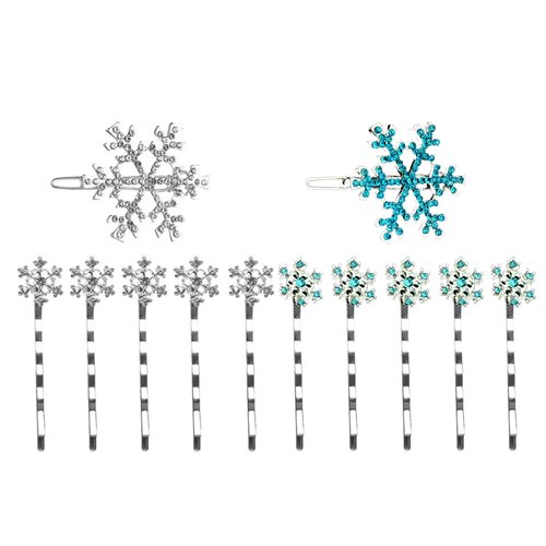 12 Pcs Bobby Pins Christmas Snowflake Hair Clips Wedding Hair Pins Bridal Hair Accessories Hair Buckle Barrettes for Girls Women