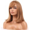 WTHCOS Strawberry Blonde Wig Short Straight Wig With Bangs for Women Short Bob Wig Heat Resistant Synthetic Hair Wigs for Daily Use Halloween costume Cosplay Wig With Wig Cap