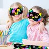 WATINC 24Pcs Cats DIY Scratch Masks, Animal Scratch Paper Mask Art Set for Kids Birthday Party Favors, Halloween Painting Craft Kits Cat Dress Up Costumes Coloring Activity for Boys Girls