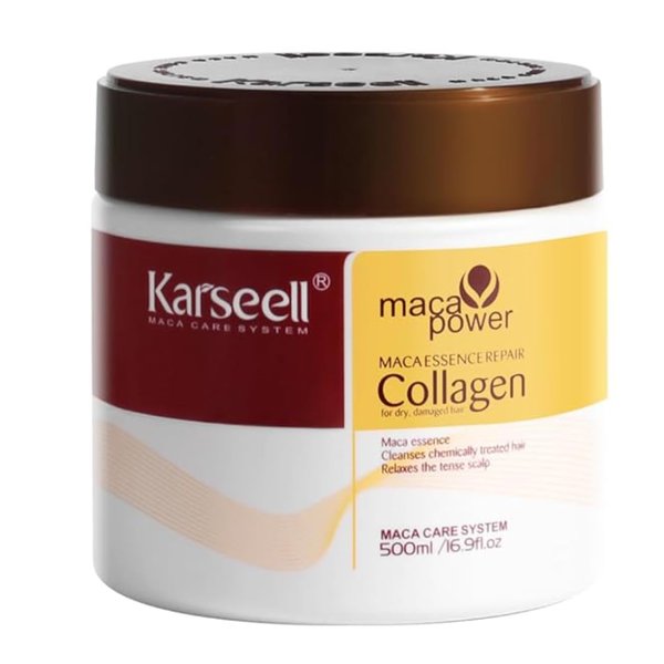 Wotion Collagen Hair Treatment Deep Repair Conditioning Argan Oil Collagen Hair Mask Essence for Dry Damaged Hair All Hair Types 16.90 oz 500ml