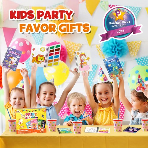 ZMLM 24 Water Coloring Books for Kids Party Favors - Bulk Mini Coloring Books for Ages 4-8,Small Activity Books for Toddlers Art Crafts Classroom Birthday Return Gifts Christmas Goodie Bag Stuffers