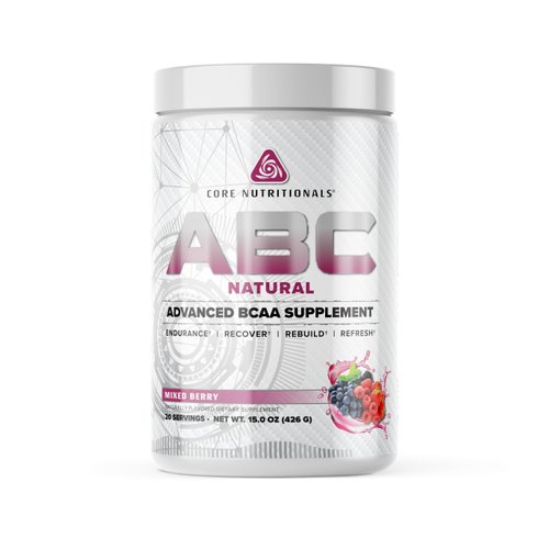 Core Nutritionals Platinum ABC Advanced Intra-Workout BCAA Supplement with 2.5 G Glutamine, Beta Alanine, Citrulline Malate, 20 Servings (Natural Mixed Berry)