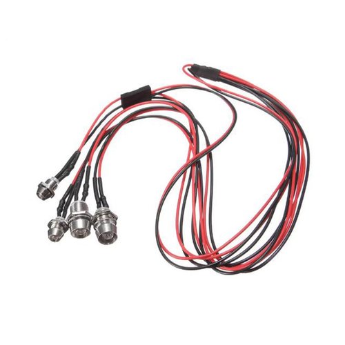 2Pcs Little 4 LEDs RC Car Light Headlights Taillight Kit for Traxxas Slash 4X4 2WD Rustler VXL 4Tec 2.0 Arrma HSP Tamiya Redcat RC4WD Axial SCX10 Truck Tank Crawler