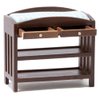 Classics by Handley Dollhouse Miniature Slatted Changing Table with Mattress (Walnut Changing Table with Blue Mattress)