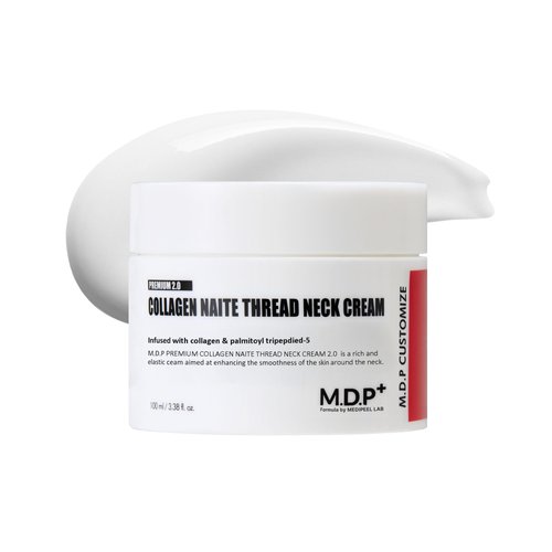 MDP PREMIUM COLLAGEN NAITE THREAD NECK CREAM 2.0, Skin Tightening, Firming, 3.38oz/100ml, Anti-aging, Moisturizer Face Cream, Neck & Décolleté Wrinkles, Soft Smooth Skin