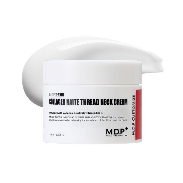 MDP PREMIUM COLLAGEN NAITE THREAD NECK CREAM 2.0, Skin Tightening, Firming, 3.38oz/100ml, Anti-aging, Moisturizer Face Cream, Neck & Décolleté Wrinkles, Soft Smooth Skin