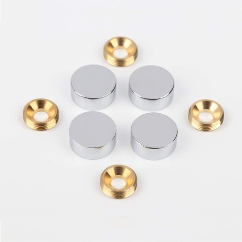 Mirror Screws,Brass Cap Decorative Mirror Nails,0.6",Polished Chrome,4 Pack