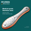 MR.GREEN Foot File Double Sided Pedicure Foot Care Tools Professional Callus Remover Foot Rasp Stainless Steel Foot Scrubber for Feet (Orange)