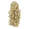 SWACC 12-Inch Short Screw Curls Claw Clip Ponytail Extensions Synthetic Clip in Drawstring Curly Ponytail Hairpiece Jaw Clip Hair Extension (Dark Honey Blonde/Bleach Blonde Mixed- 16/613)