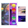 QIUFSSE 10 Colors Neon Face Paint Glow in The Dark Makeup Water Activated Eyeliner Palette Blacklight UV Face Body Paint for Adults Kids Halloween Makeup (01)