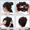 YOSILADY Messy Bun Hair Piece Human Hair Black Hair with Elastic Band Scrunchies Stretchy Fluffy Chignon Ponytail Hairpieces Updos for Women Girls (Golden Blonde, Curly)