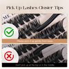 BEFER Lash Clusters, 216 Pcs D Curl Eyelash Clusters 3D Fluffy Volume Individual Lashes Extensions 10-16MM Cluster Eyelash Wispy Cluster Lashes DIY At Home(80P)
