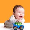 Bright Starts Oball Easy Grasp Rattle & Roll Toy Sports Car BPA-Free Infant Crawling Toy, 1 Pack, Age 3 Months and up, Blue/Green