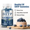 1Pack 300MG 5HTP GABA Sleep Supplement Gummies - Melatonin-Free - Contains 200 MG L-Theanine - Sleep Supplement - Omega 3-6-9 for Natural Zzzs,60 Counts,Blueberry Flavor.