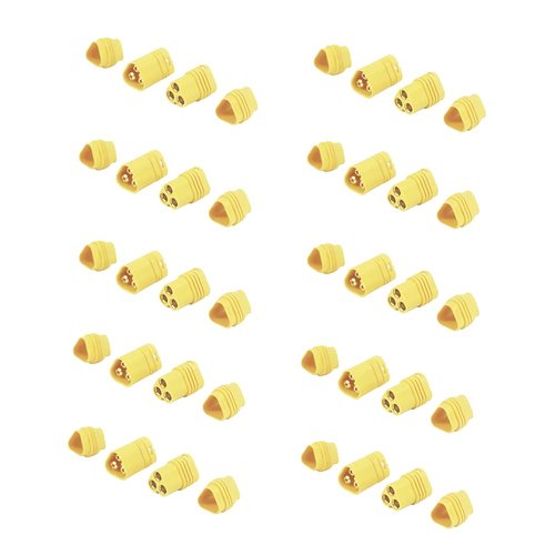 BDHI 10pairs MT60 3.5mm 3-Wire 3-Pole Bullet Connector Plug Set for RC ESC to Motor for RC Quad Car Battery Charger(B196-10)