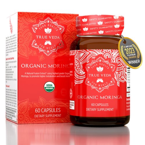 Organic Moringa Capsules Organic - Moringa Oleifera Capsules | Natural Herbal Supplement from Moringa Leaves | Certified USDA Organic | Vegan | Moringa Leaf Capsules Superplant | 60 Moringa Pills