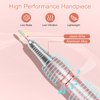 Rechargeable Professional Nail Drill Machine - Madenia 35000 RPM Portable Electric Nail File E File for Acrylic Gel Nails, Manicure Pedicure Polishing Tools with Display Screen, Pink