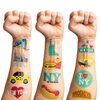 New York City Temporary Tattoos NYC Theme Birthday Party Decorations Favors Supplies Decor 80 PCS Cute Cityscape Tattoo Stickers Christmas Gifts for Boys Girls Kids Classroom School Prizes Carnival