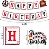 Ushinemi Casino Theme Party Decorations Poker Night Happy Birthday Banner With Glitter Las Vegas Casino Cake Decorations Poker Cake Topper Casino Party Supplies