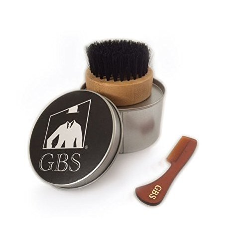 G.B.S Men's Grooming Set - Wood Beard Comb, Tortoise Beard and Mustache Comb 3 3/8in and 30ml Citrus Scented Beard Oil