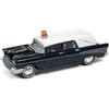 1957 Chevy Hearse Metisse Blue Metallic with White Top 1/64 Diecast Model Car by Johnny Lightning JLSP131