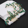 Rumtock Green Crystal Beads Long Hair Comb Handmade Hair Piece for Women Girls Wedding Bridal Hair Accessories (Green)