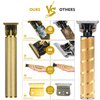 Professional Electric Pro Li Outliner, 0mm Baldheaded Hair Clippers for Men Barber Grooming Cordless Rechargeable Close Cutting T-Blade Trimmer Haircutting Beard Shaver Barber (Gold)