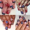 4th of July Nail Art Stickers, 8Sheets American Flag Patriotic Nail Decals Independence Day 3D Nail Stickers Nail Supply USA Flags Heart Star Design Manicure Sliders for Memorial Day Nail Decorations