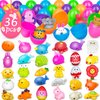 Dioju 36 Pcs Easter Eggs Mochi Squishy Toys Pack, Easter Basket Stuffers Party Favors for Kids, Goodie Bag Pinata Fillers Kawaii Squishies Sensory Toy, Carnival Prizes, Egg Hunt Gifts Treats