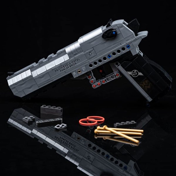 Uvini Building Blocks Kit, Building Blocks Toy Sets, 1:1 Simulation Shooting Toy, Mechanical Weapon Model Toy Desert Eagle Pistol 360Pcs