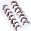 Brown Lashes Wispy Cat Eye Lashes Brown Eyelashes Clear Band False Eyelashes 7 Pairs Fake Eyelashes Fluffy Strip Lashes by Ruairie