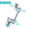 Universal 1080°Swivel Faucet Extender with Filter, Sink Water Faucet Aerator Extension in Brass, Swivel Robotic Arm Bathroom Faucet Extender, Kitchen Rotating Extension with 2 Mode Splash