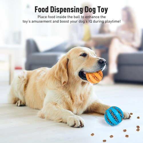 Generic Interactive Dog Rope Ball Toy (3 Colors). Interactive Dog Toy, Teeth Cleaning, Food Dispensing, Toy for Tug of War Playing, Durable Rubber Ball (Orange)