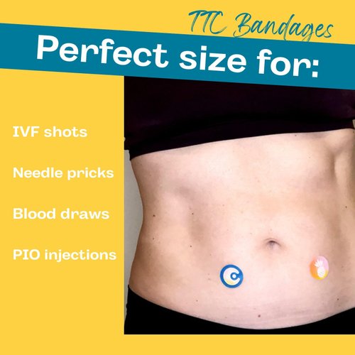 TTC Bandages from MyVitro | Rainbow + Pineapple IVF Bandages | Great IVF Gift | Round Adhesive Bandages Perfect for IVF Shots | 40 Count