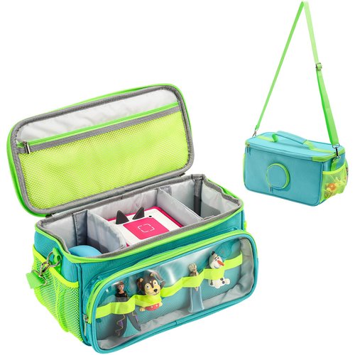 Hautton Carrying Case for Toniebox Starter Set, Portable Travel Carrying Bag for Tonies Audio Player, Tonies Figures, Headphone and Charging Station with Shoulder Strap and Handle -Aqua Blue