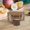 Wettin 12Pcs Rustic Wood Place Card Holders with 15Pcs Kraft Table Place Cards, Wooden Table Number Holders, Table name card holders Photo Holders, for thanksgiving Wedding Birthday Party.