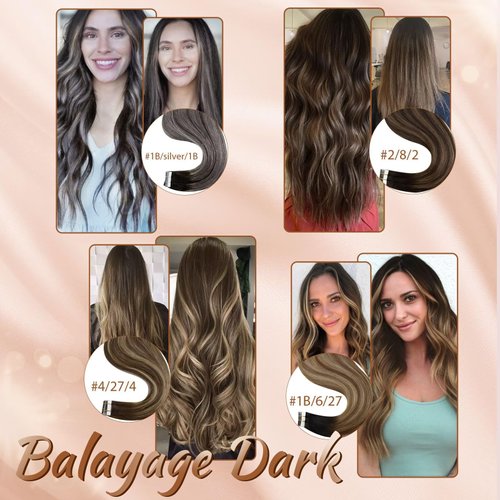 Tape in Hair Extensions Brown Balayage 50g 22inch