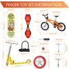 Sumind 18 Pieces Mini Finger Toys Set Includes Finger Skateboards, Finger Bikes, Mini Scooters and Matched Wheels and Tools Accessories Fingertip Movement Educational Toys for Gifts Party Favors