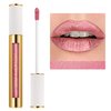 MAKI YIKA Pink Nude Lipstick for Women Metallic Lipsticks Glitter Long Lasting Lipstick No Smudge No Transfer Liquid Lip Gloss (BR017 Love Fighter)