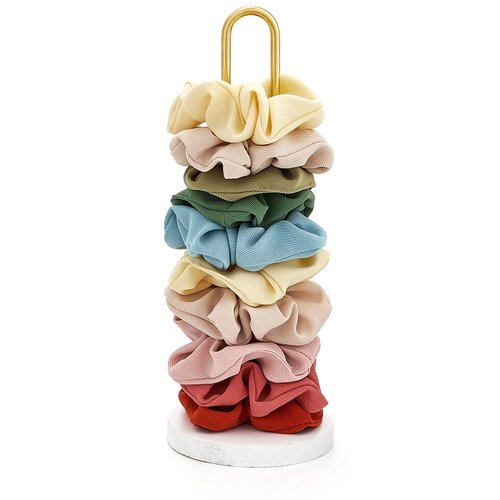 Mkono Scrunchies Holder Stand Hair Accessories Organizer Gold White Metal Scrunchies Tower Hold 2...